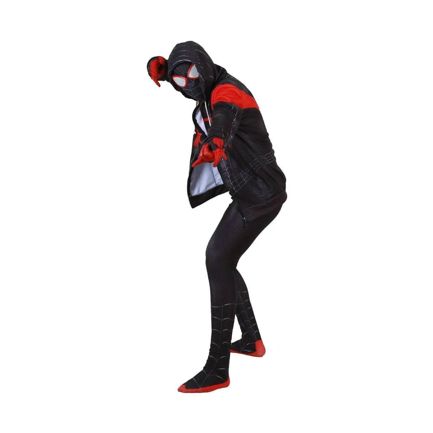 New Age Black Spiderman Miles Hero Cosplay Halloween Costume Sweater - Ecosfun