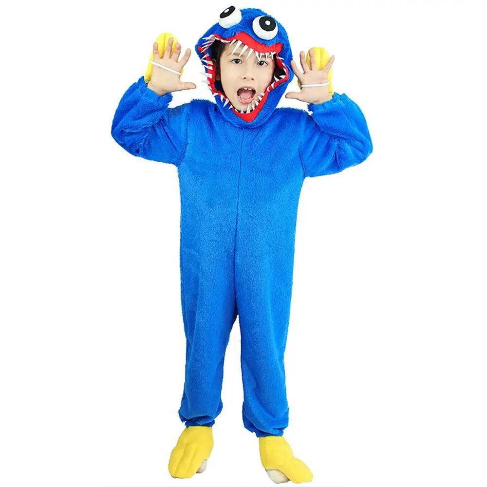 Poppy Playtime Huggy Wuggys Plush Costume Kids Halloween Cartoon Cosplay Jumpsuit - Ecosfun