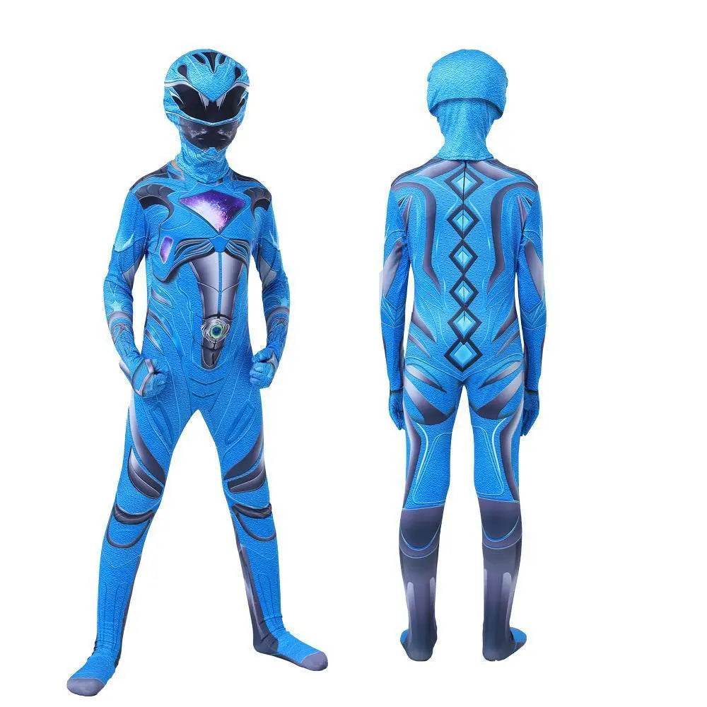 Power Rangers Cosplay Costume Dinosaur Suit Halloween Superhero Jumpsuit Outfit Dress Up For Kids Adult - Ecosfun