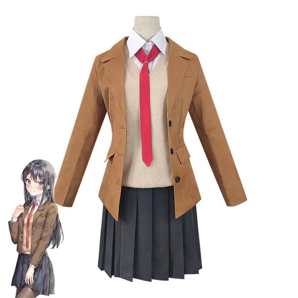 Rascal Does Not Dream of Bunny Girl Senpai Sakura Cosplay Costume Anime Halloween Uniform Outfit Set Dress Up For Women - Ecosfun