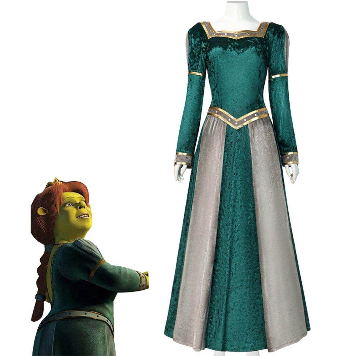 Anime Movie Shrek Princess Fiona Dress Halloween Carnival Suit Cosplay Costume For Adults - Ecosfun