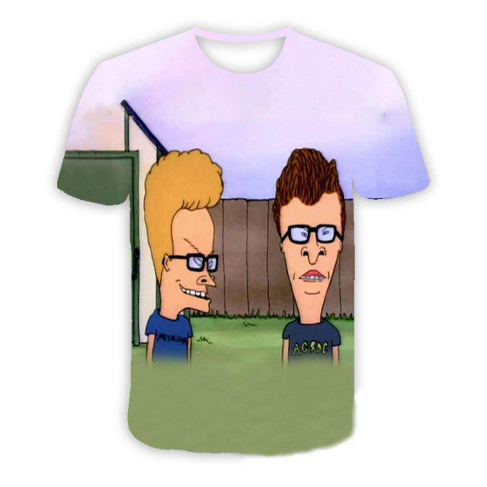 Beavis and butthead costumes round neck short sleeve men's 3D T-shirt - Ecosfun