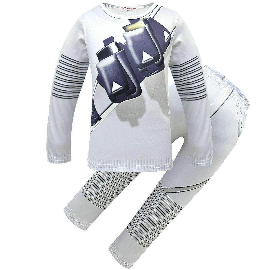 DJ Marshmello Chris Comstock Costume Top Pants Mask for Kid - Ecosfun