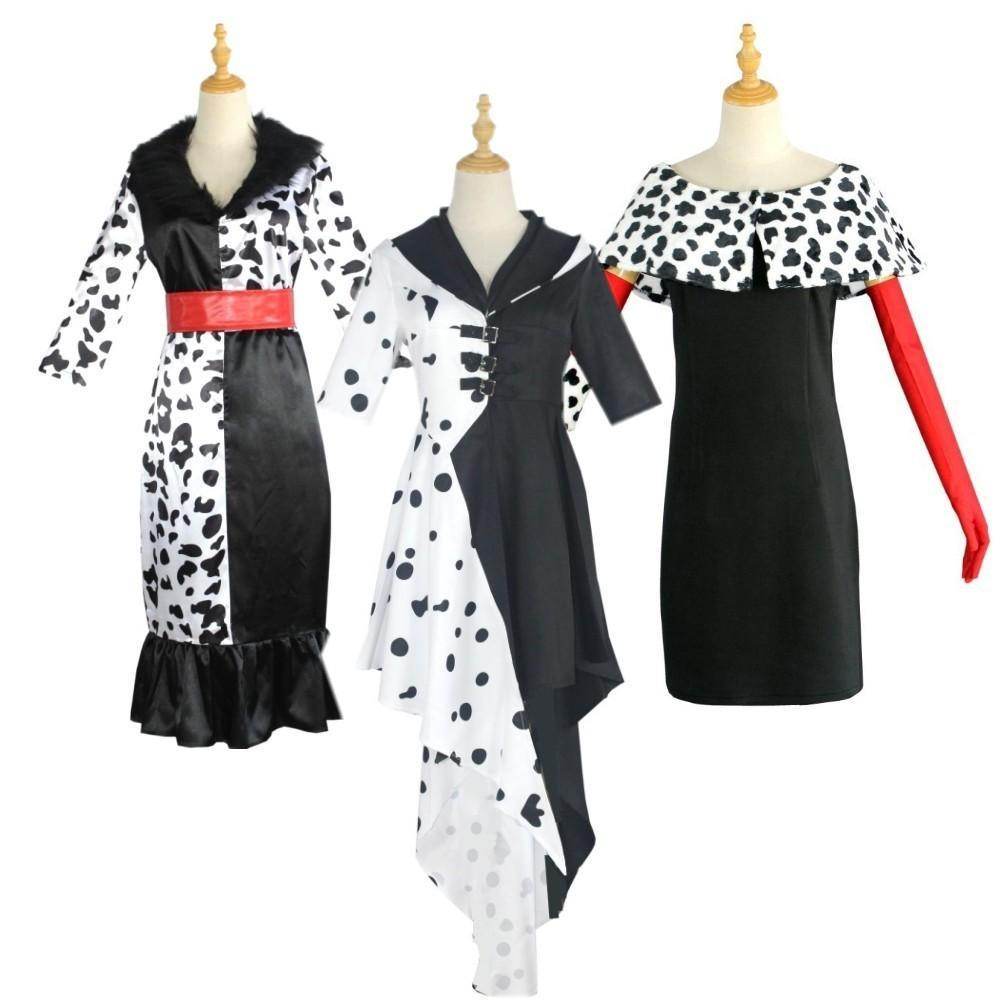 Evil Madame Costume Cruella De Vil cosplay dress 101 Dalmatians - Ecosfun
