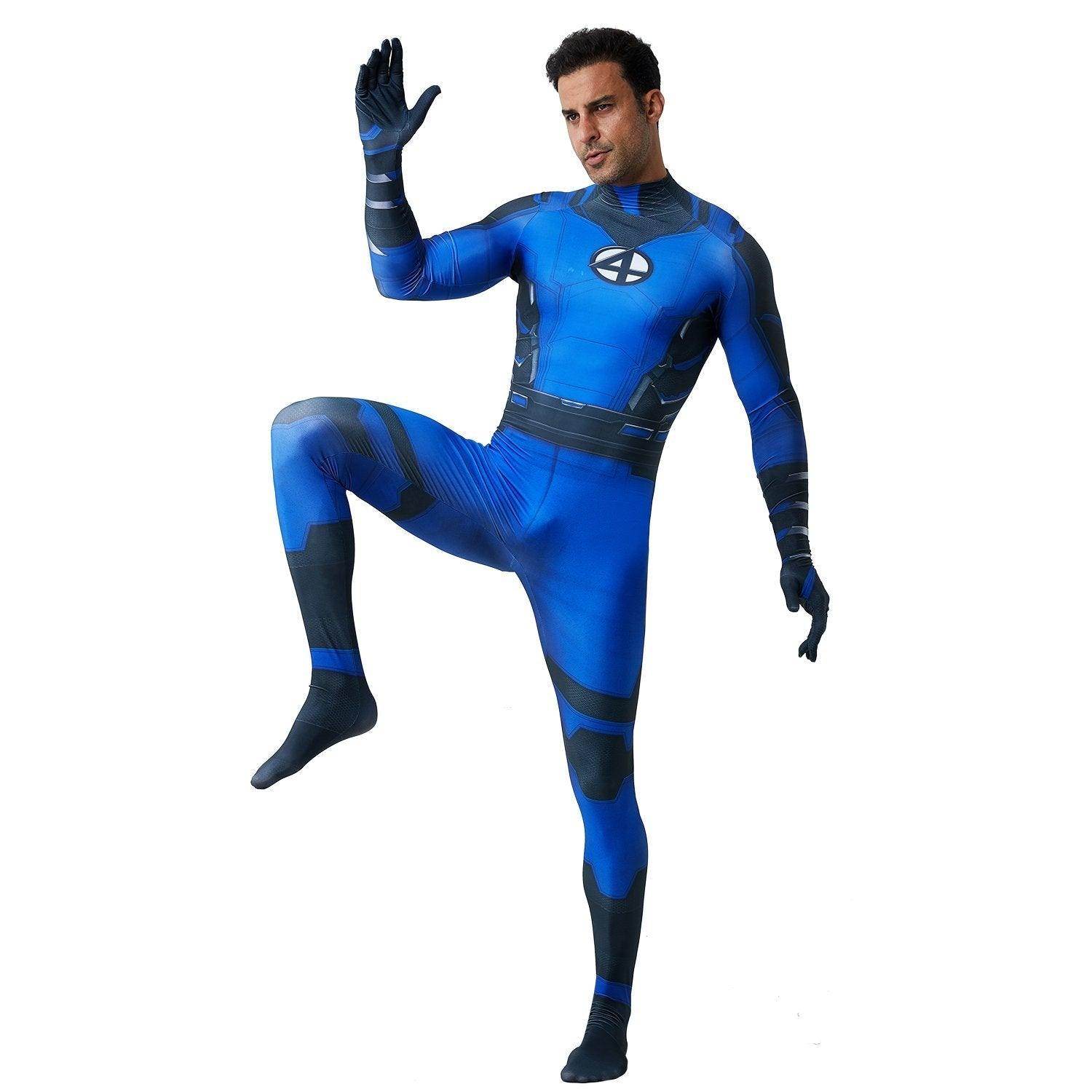 Fantastic Four Mr. Fantastic Reed Richards Cosplay Zentai Costume Suit for Adults and Kids - Ecosfun