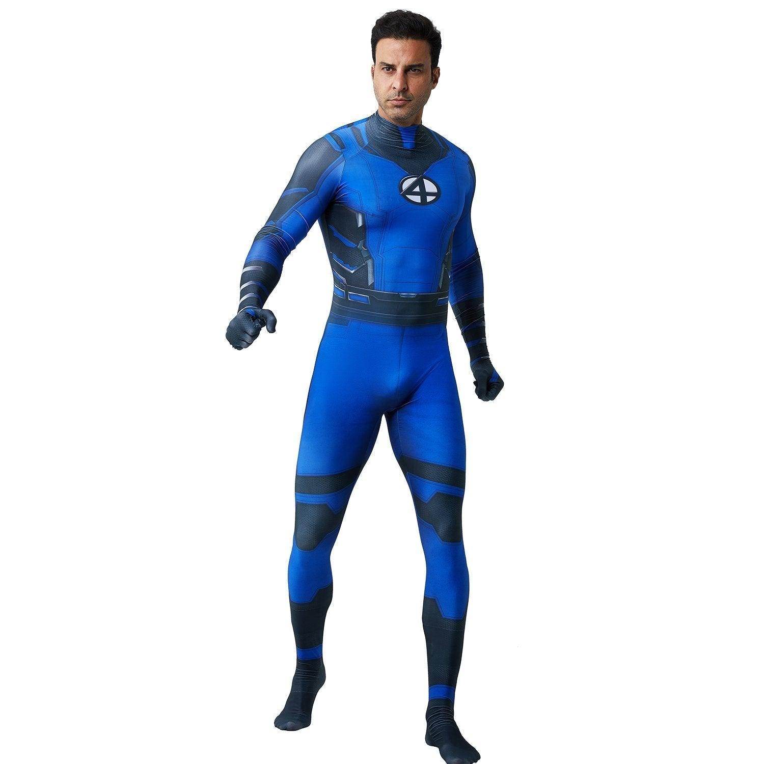 Fantastic Four Mr. Fantastic Reed Richards Cosplay Zentai Costume Suit for Adults and Kids - Ecosfun