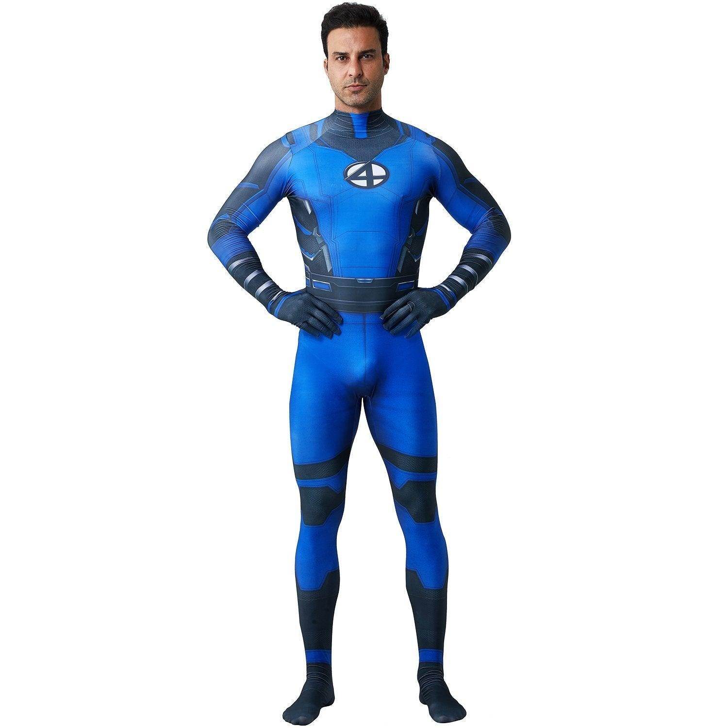 Fantastic Four Mr. Fantastic Reed Richards Cosplay Zentai Costume Suit for Adults and Kids - Ecosfun