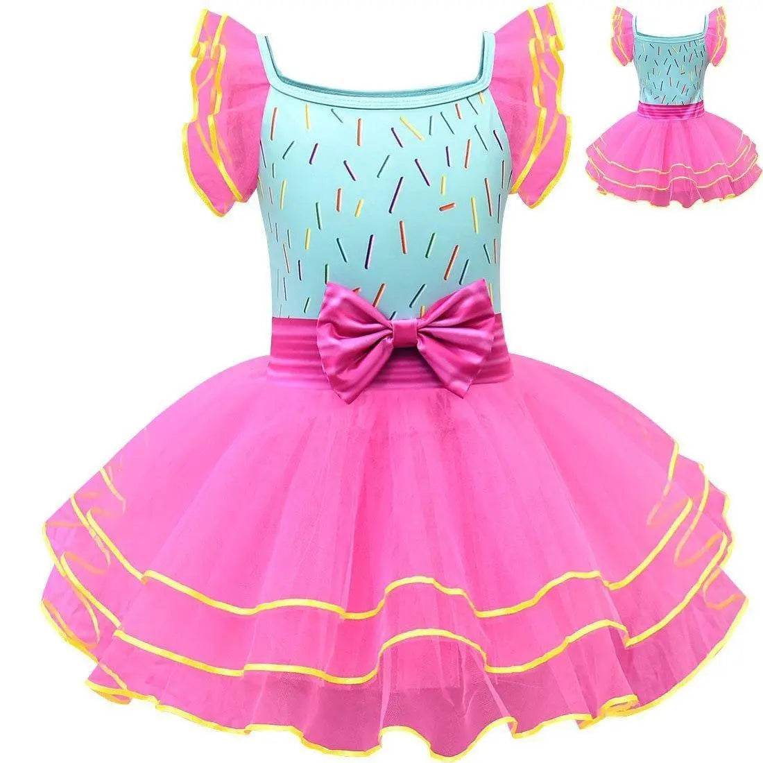nancy Tutu Dress pink Princess Girls Birthday Party Dress Children fancy nancy Kids Unicorn Costume - Ecosfun