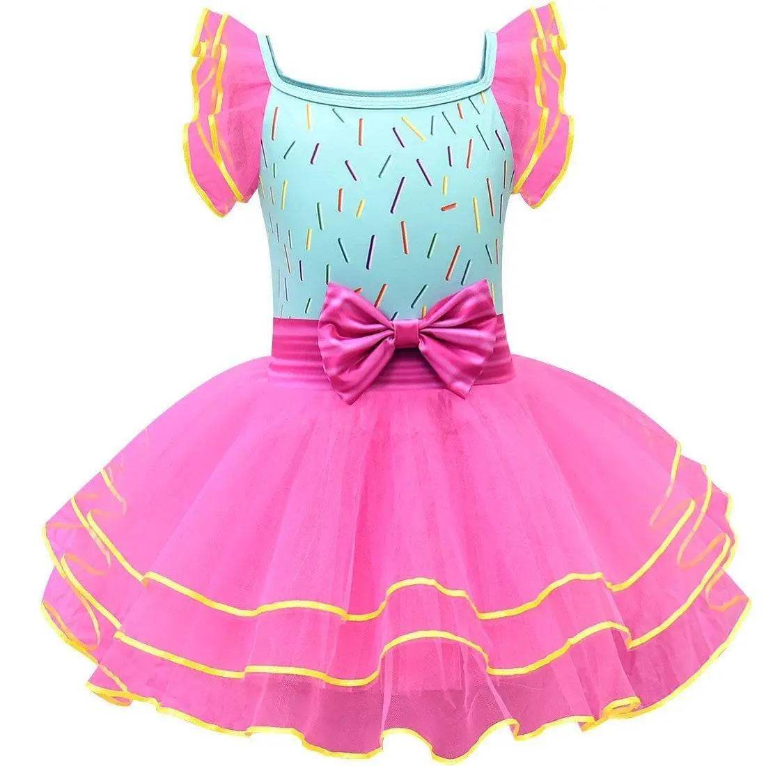 nancy Tutu Dress pink Princess Girls Birthday Party Dress Children fancy nancy Kids Unicorn Costume - Ecosfun