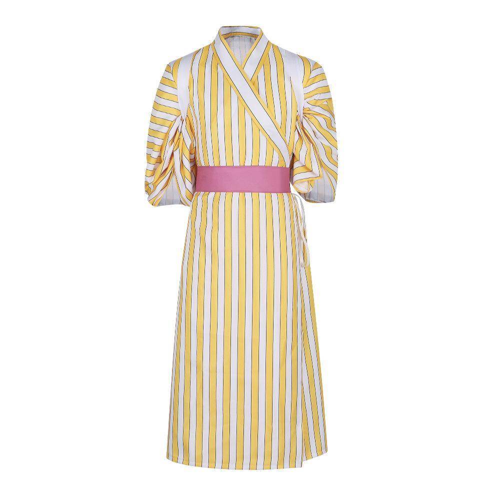 One Piece Wano Country Sanji Yellow striped kimono Costume Party Carnival Cosplay Full Set - Ecosfun