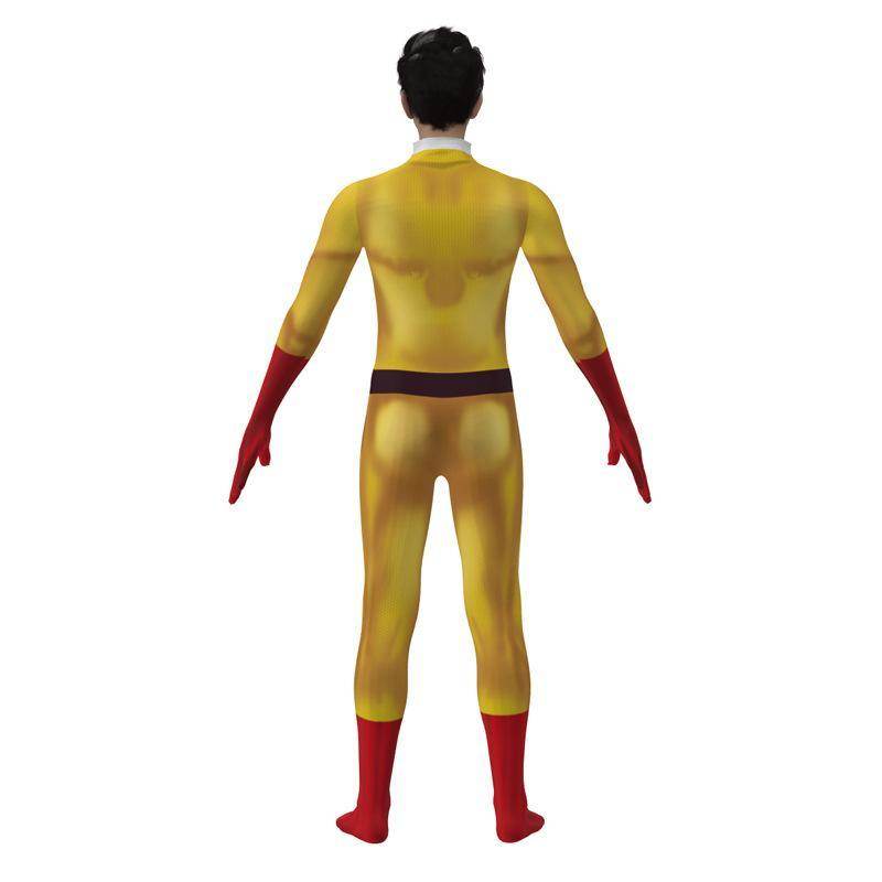 One Punch Man Saitama Costume Cosplay Zentai Suit Jumpsuit for Kids Adult - Ecosfun