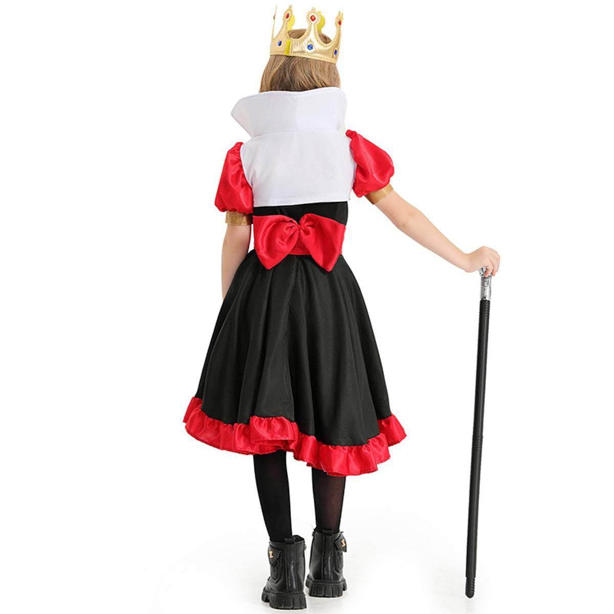 Queen of Hearts Costume Outfits Halloween Carnival Suit Cosplay For Kids - Ecosfun