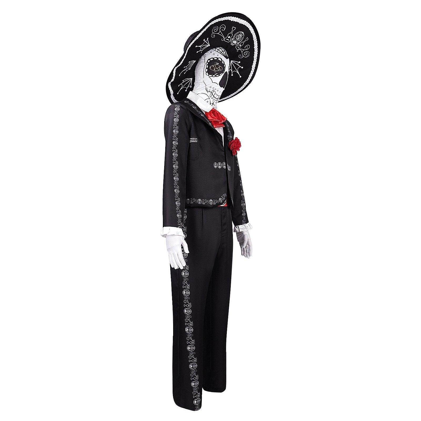 Scary Skeleton Suit - Black and White Halloween Pants and Jacket business suit cosplay - Ecosfun