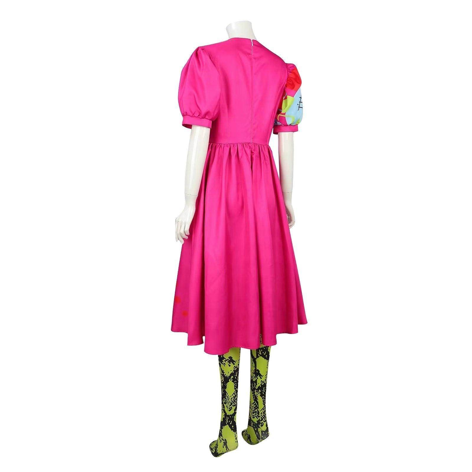 Weird Barbie Costume Movie Kate McKinnon Pink Dress Outfits Halloween Cosplay Adults - Ecosfun